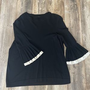 COS Knitted top with pleated sleeves Black/White size L